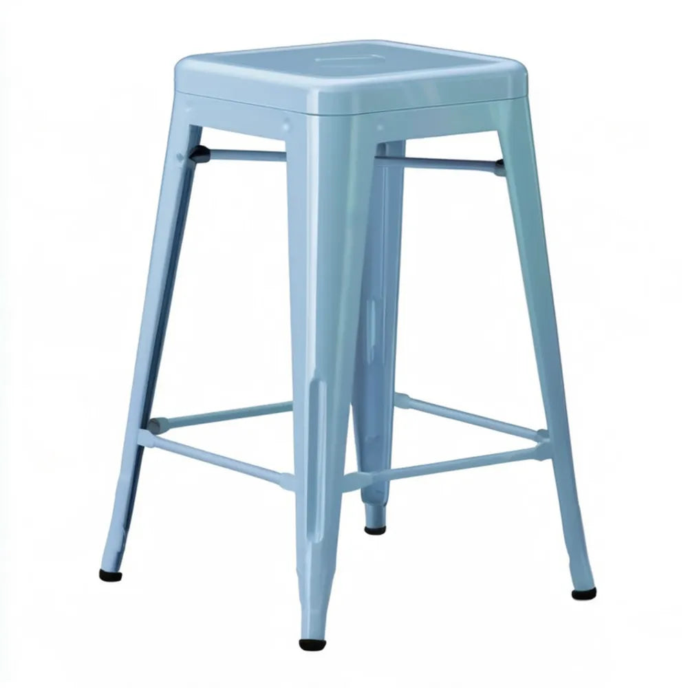 Hoker barowy stalowy jasnoniebieski 43 x 43 x 76 cm